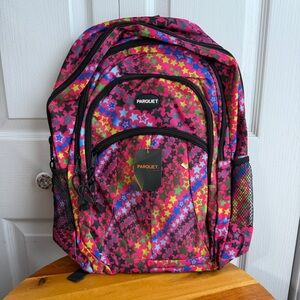 Parquet multicolor star pattern backpack